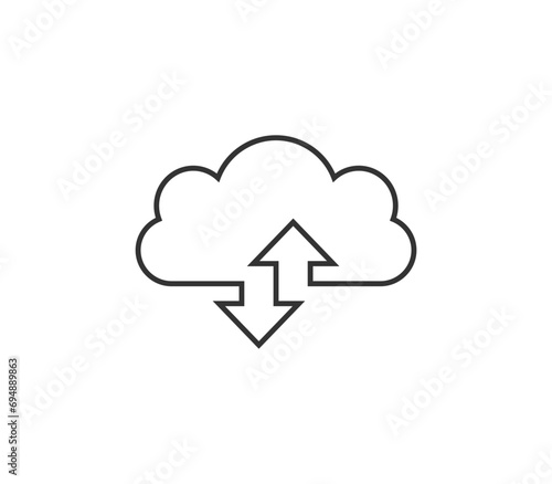 Cloud data icon. Vector illustration.
