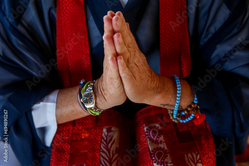 Zen Buddhist Kesa transmission ceremony, Morocco, North Africa photo