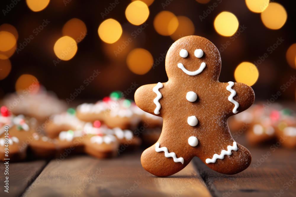 Captivating Bokeh Background Sets Stage For Festive Gingerbread Man Cookies