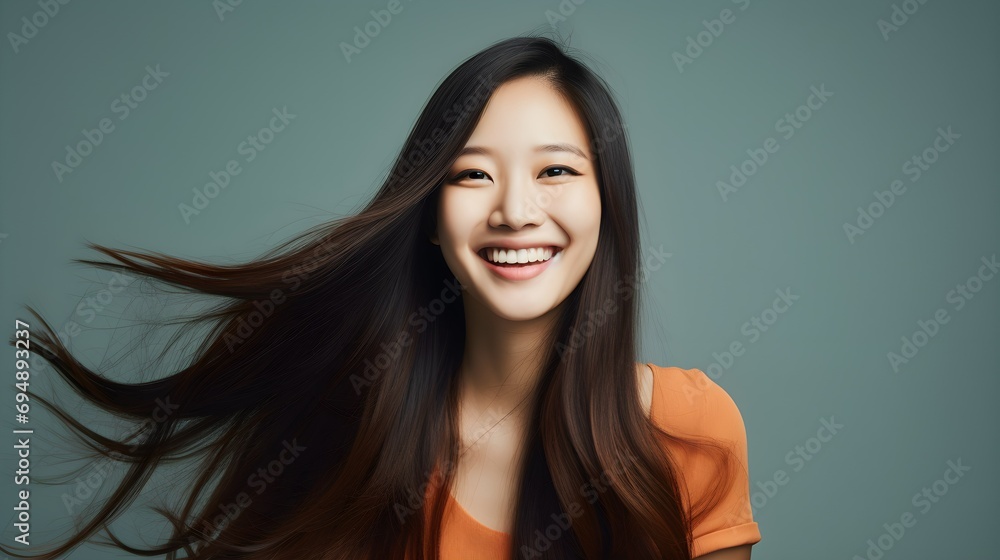 Happy, Portrait, asian Woman, Long Hair, 30 Years Old, Style, Confidence, diversity, female headshot. Generative AI Happy, Portrait, asian Woman, Long Hair, 30 Years Old, Style, Confidence, diversity, female headshot. Generative AI