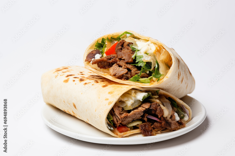 Delicious kebab over isolated white background Delicious kebab over isolated white background