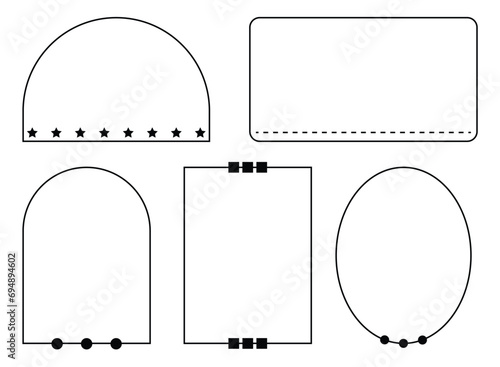minimalist various frame black line for element, quote, mirror