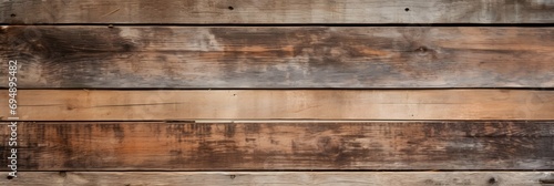 banner of rustic old wood plank wall. Wooden Wall with copy space. Generative AI