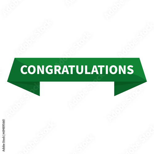 Congratulations In Green Ribbon Rectangle Shape For Announcement Information Business Marketing Social Media
