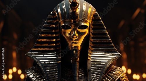 Ancient Egyptian Villain Character with golden suit and armor