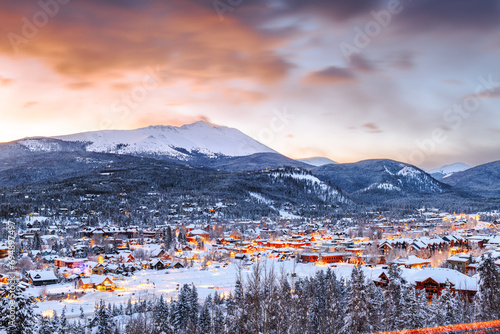 Breckenridge, Colorado, USA Town Skyline in Winter