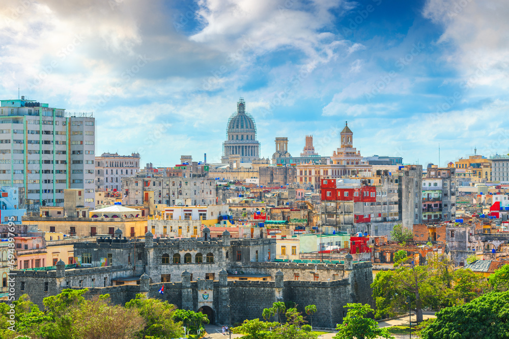 Havana, Cuba Downtown Skyline with the Capitolio