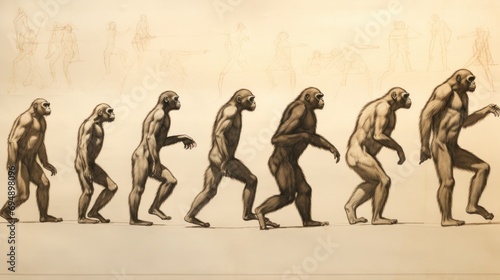 Humna Evolution, primate passage anthropological  photo
