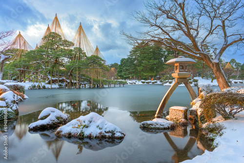Kanazawa, Ishikawa, Japan winter at Kenrokuen Gardens