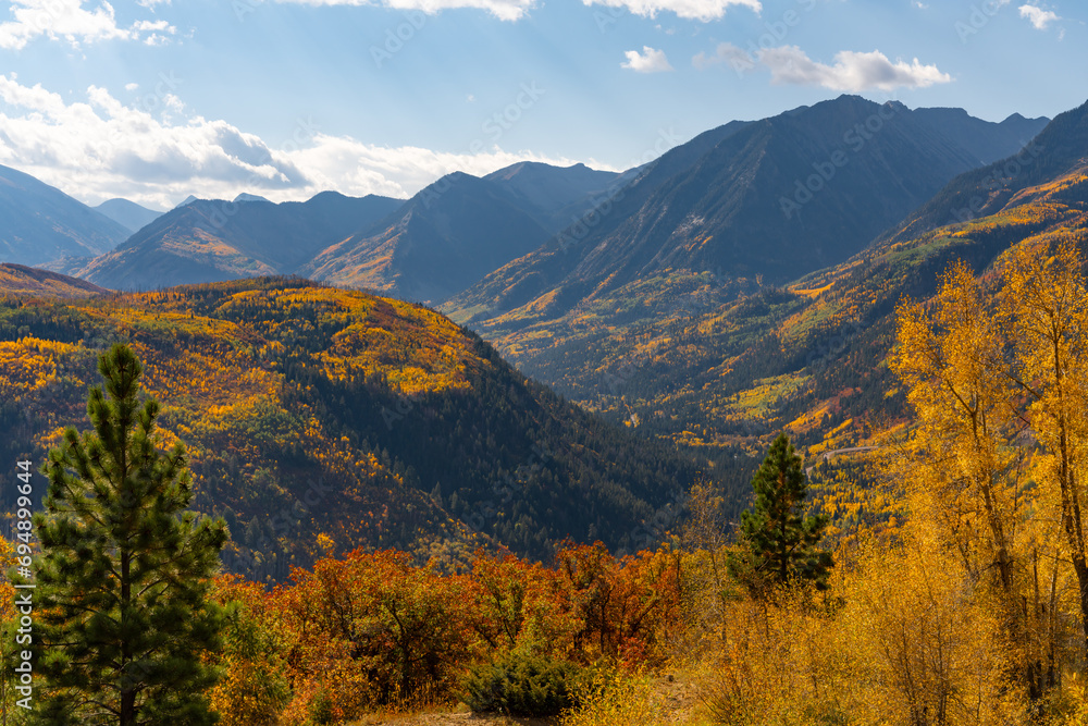 Epic Views of Colorado Mountain Landscape in Peak Fall Foliage Season