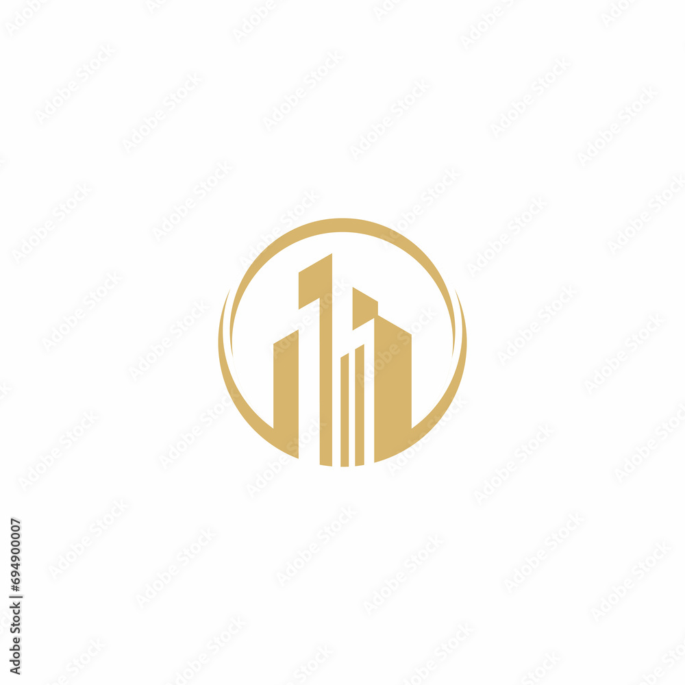 Building logo for construction company, printing with modern concept Premium Vector Building logo for construction company, printing with modern concept Premium Vector