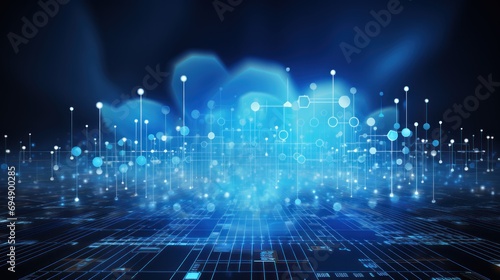 Digital data processing in the virtual cloud abstract background © Damian Sobczyk