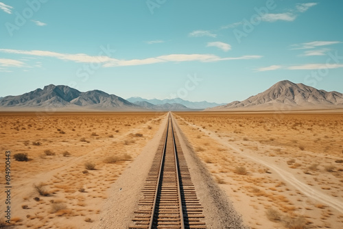 Road to nowhere, rails that lead to nowhere in the desert