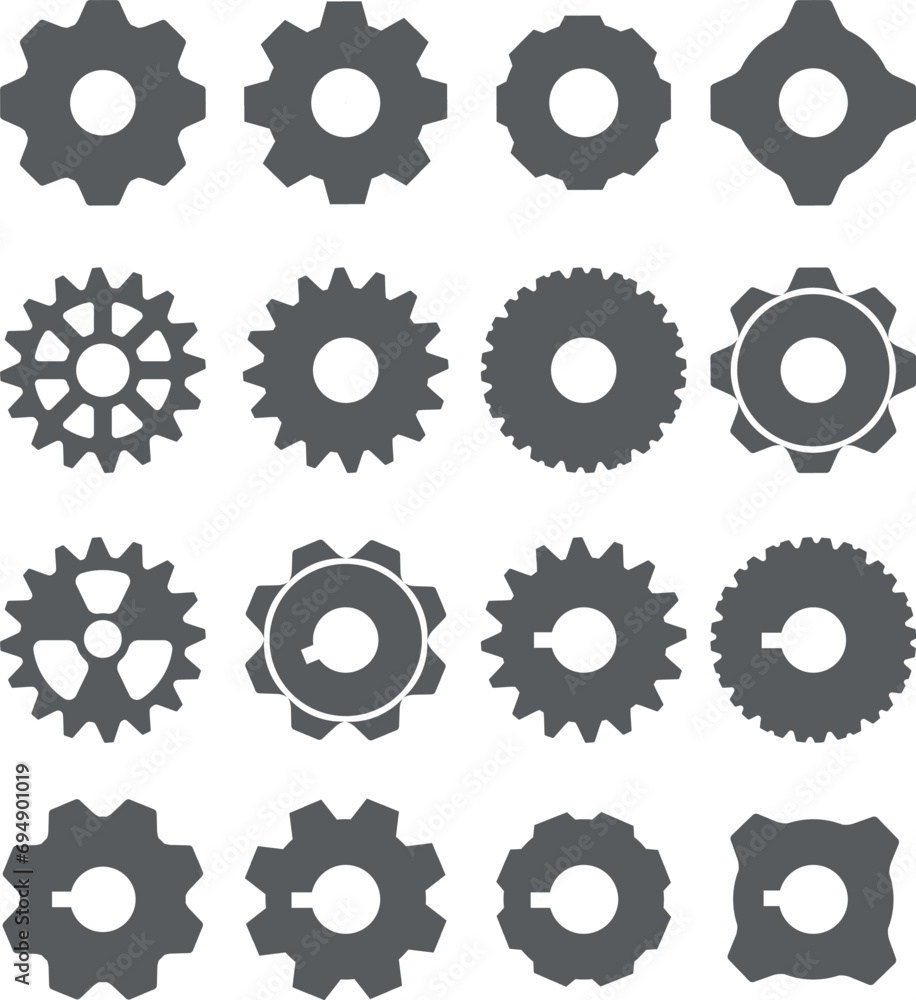 gear icon on white background gear icon on white background