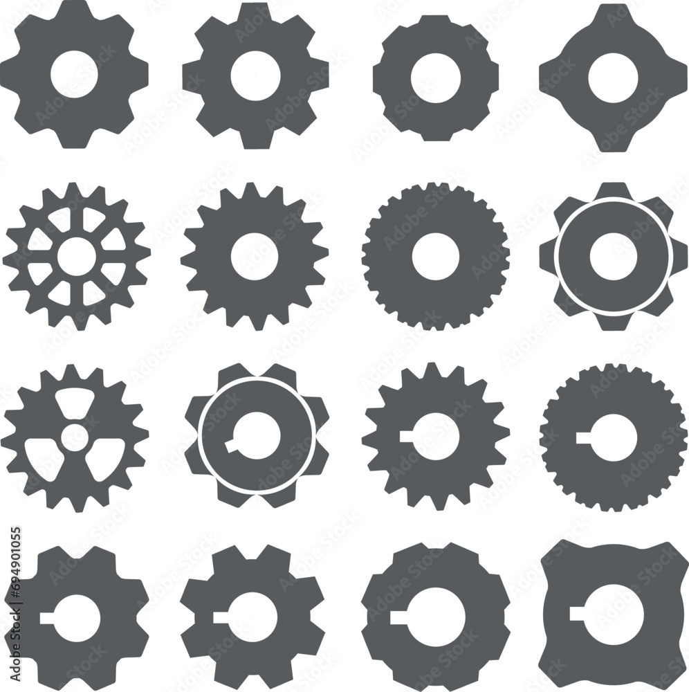 gear icon on white background gear icon on white background