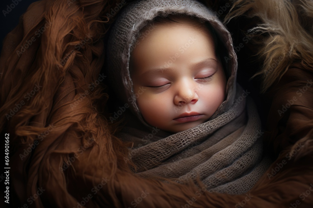 Cute Born baby sleeping Ai generated Cute Born baby sleeping Ai generated