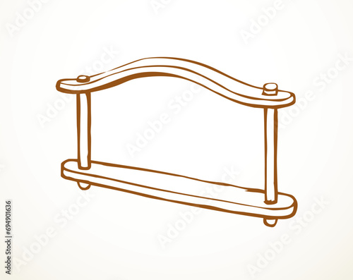 Vector drawing. Old wooden yoke