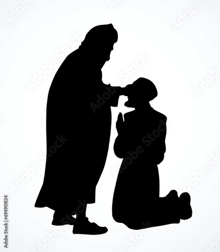 Vector drawing. Jesus heal the man