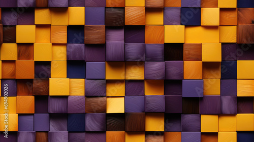 seamless mosaic wooden squares, cubes, blocks background pattern photo
