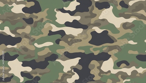 Military camouflage seamless pattern. Army camo texture for seamless wallpaper. photo