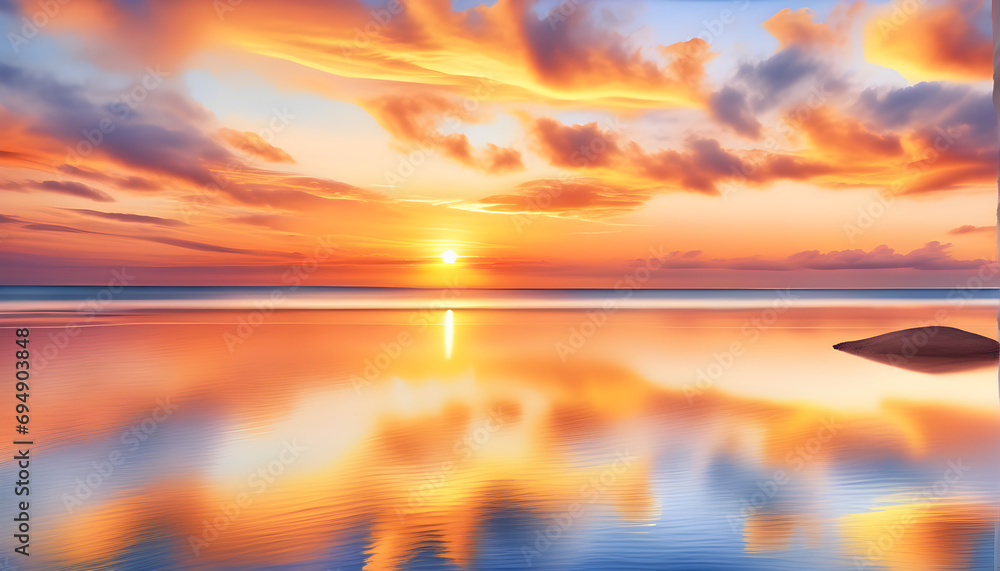 Fototapeta premium Enchanting Sunsets Across Horizons: A Kaleidoscope of Diverse Twilight Moments.(Generative AI)