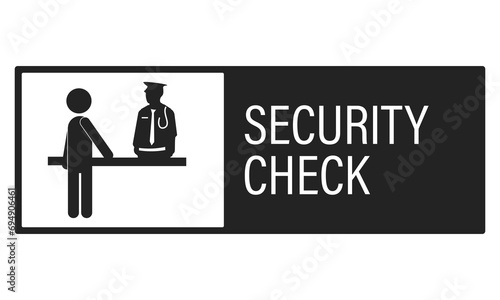 Isolated rectangle sign of security check, entrance safety gate icon, bag inspection check screening