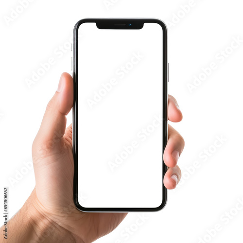 smartphone advertisement on transparent background and transparent screen, png 