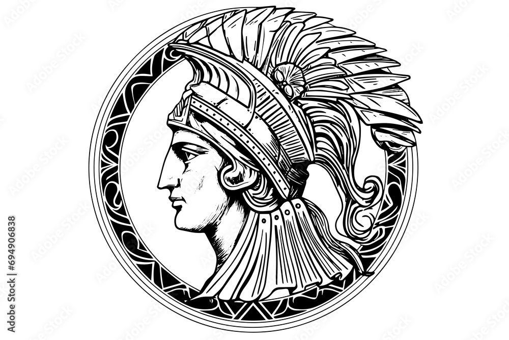 Hermes head hand drawn ink sketch. Engraved style vector illustration. Hermes head hand drawn ink sketch. Engraved style vector illustration.