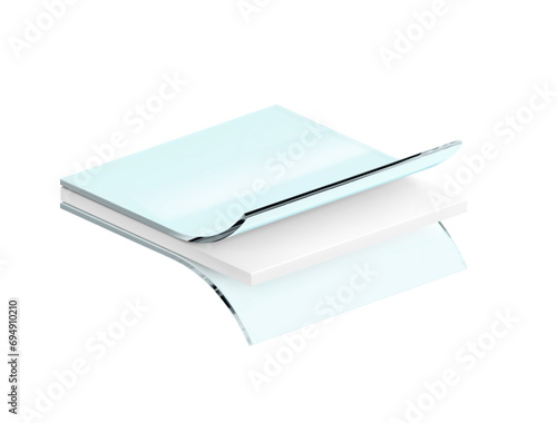 Three wavy transparent layers with shadows. Vector illustration isolated on white background. Great for presenting the structure and composition of materials, fabrics. EPS10.