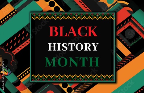 happy black history month wishing card and social media post background 