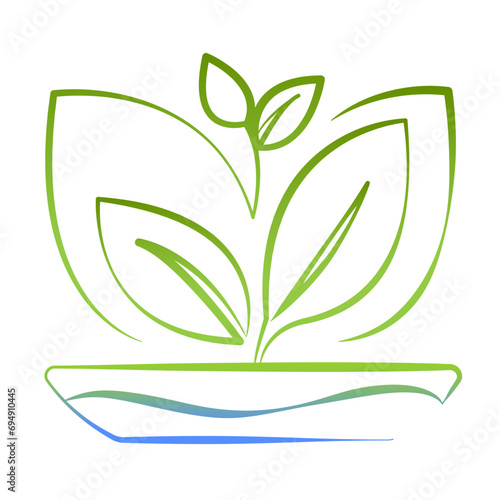 Hydroponics aeroponic logo template, health food icon, organic vegetable garden. Eco-friendly growing. Vector illustration
