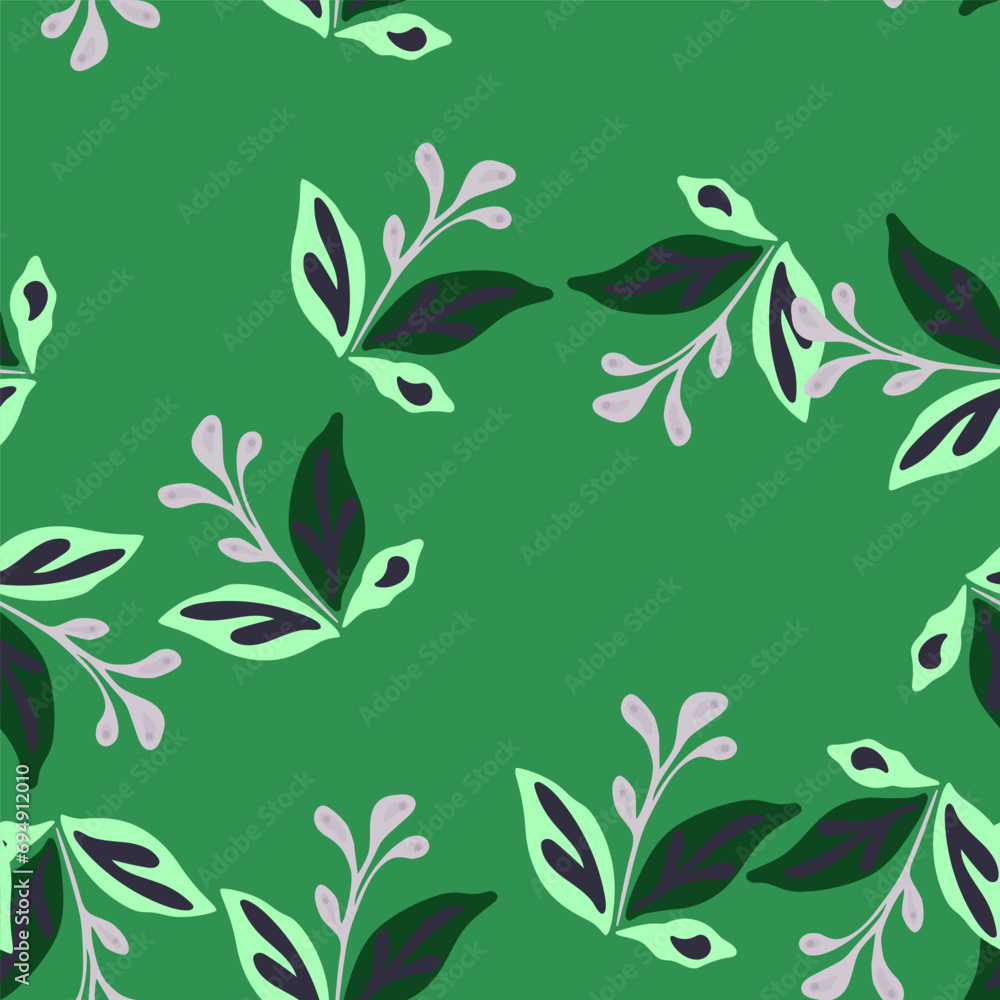 Elegant seamless pattern featuring hand-drawn leaves and florals. Elegant seamless pattern featuring hand-drawn leaves and florals.