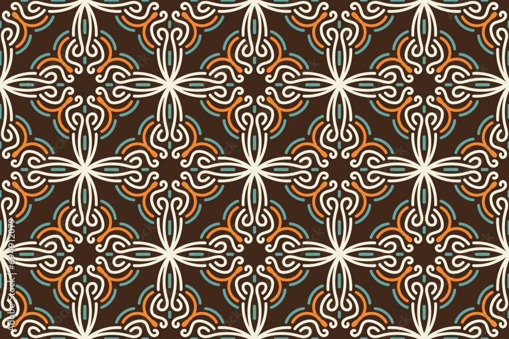 Seamless geometric pattern with floral elements on white background. vintage vector abstract design. Decorative lattice in Arabic style. Background for textile, fabric and wrapping. Seamless geometric pattern with floral elements on white background. vintage vector abstract design. Decorative lattice in Arabic style. Background for textile, fabric and wrapping.