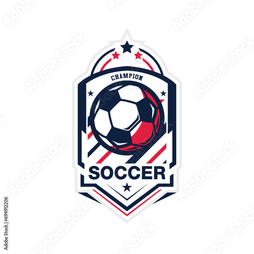Soccer Football Badge Logo Design Templates | Sport Team Identity Vector Illustrations isolated on white Background