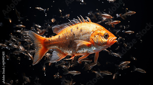 goldfish in aquarium HD 8K wallpaper Stock Photographic Image 