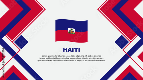 Haiti Flag Abstract Background Design Template. Haiti Independence Day Banner Wallpaper Vector Illustration. Haiti Banner