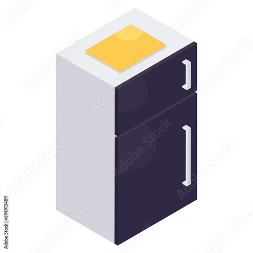 Vector design of refrigerator, isometric icon