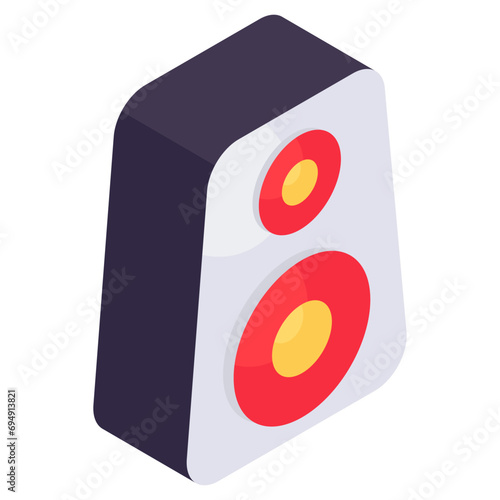 Vector design of music speaker, isometric icon