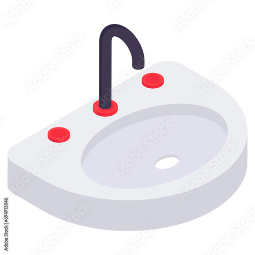 Modern design icon of sink
