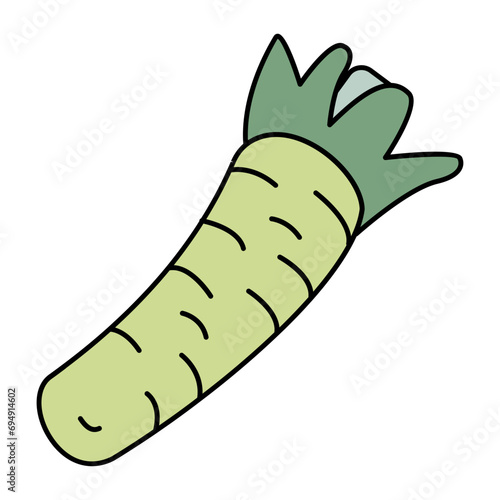 Green Wasabi Concept, Japanese horseradish vector outline icon design, Condiments and Spices symbol, Food cooking ingredients Sign, Herbs and table sauce stock illustration