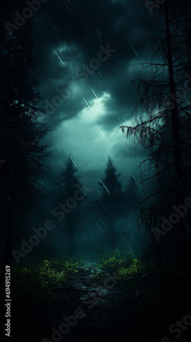 night misty forest