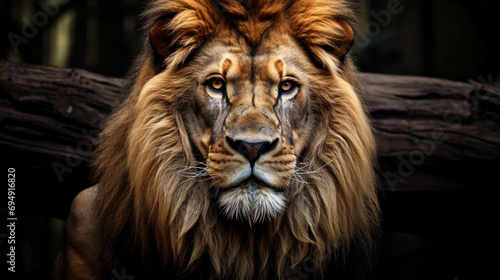 lion has a power in silence confidence in the forest