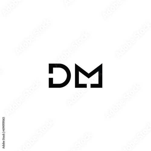 DM Letter Logo Design. Creative Modern DM Letter icon vector illustration. DM letter logo design on luxury background. MD monogram initial letter logo concept. DM icon design. Elegant and professional