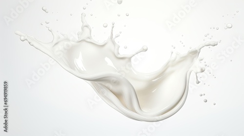 Splash of milk or cream isolated on white