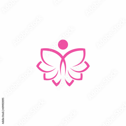 Lotus people monoline logo design concepts