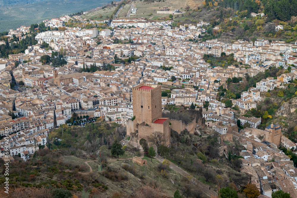 Views of the Castle of the Yedra and the city of Cazorla, in the province of Jaen, Andalusia, Spain.