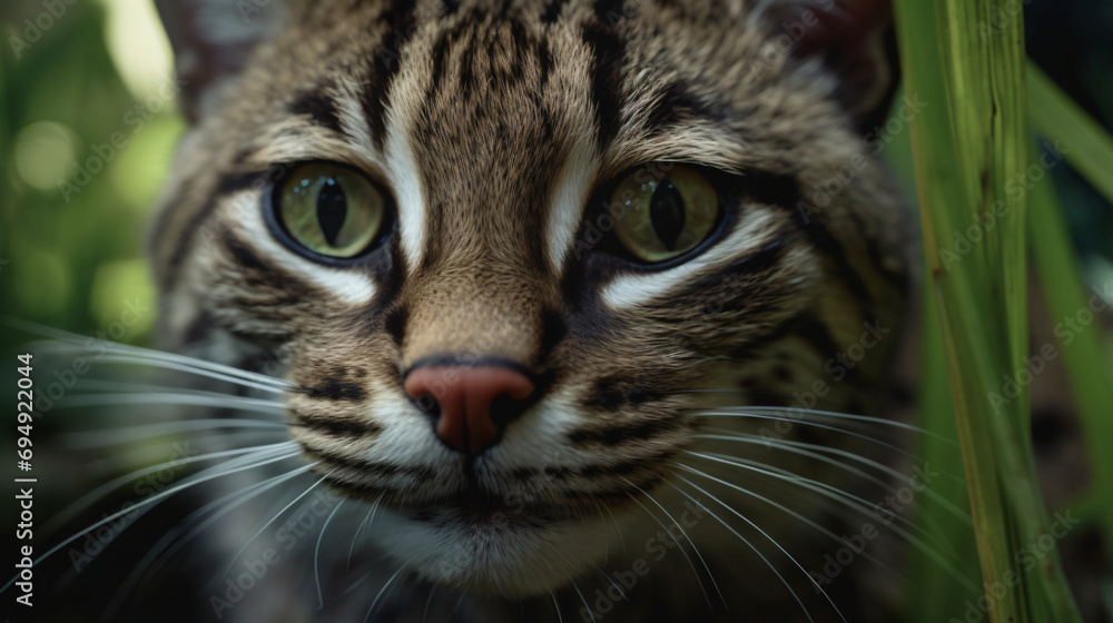 close-up photograph of the inquisitive eyes of a fishing cat close-up photograph of the inquisitive eyes of a fishing cat