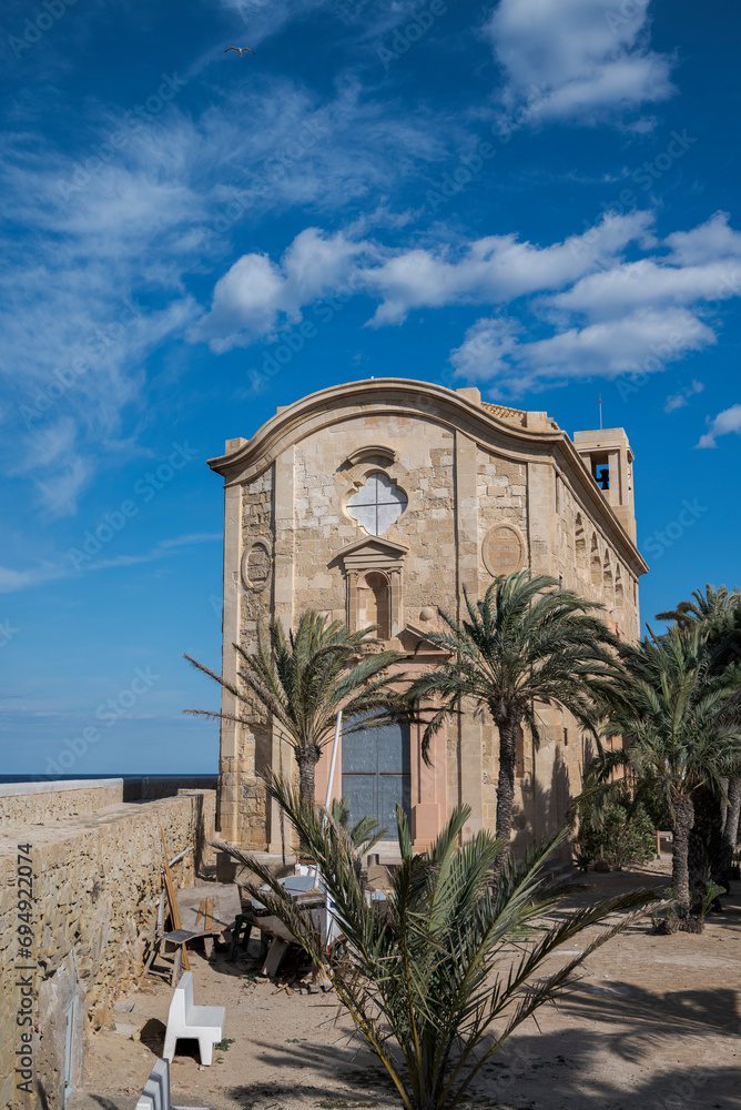 Church of San Pedro y San Pablo, in the Tabarca Island, municipality of Alicante, Spain. It was built in 1.770.