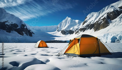 Snowy Mountaineering Adventure: Camping in the Himalayas