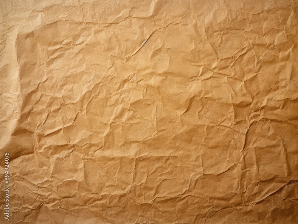 Sheet of Brown Thin Crumpled Craft Paper Background Sheet of Brown Thin Crumpled Craft Paper Background
